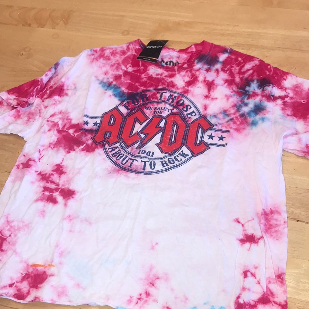 AC/DC oversized tie dye band shirt NWT